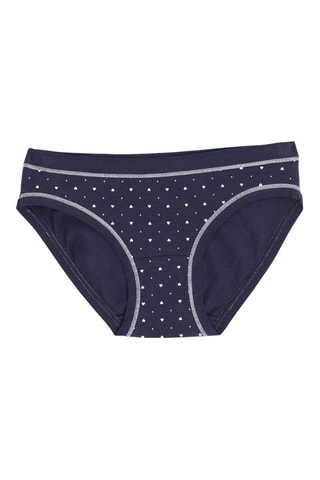 3 Slips Hoge Taille - Wit en Marineblauw