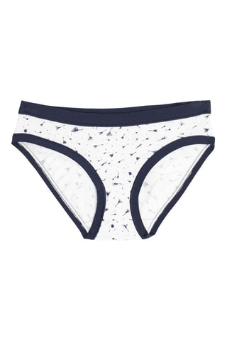 3 Slips Hoge Taille - Wit en Marineblauw