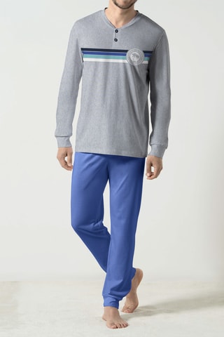 Pyjama - Blauw en Gemêleerd Grijs