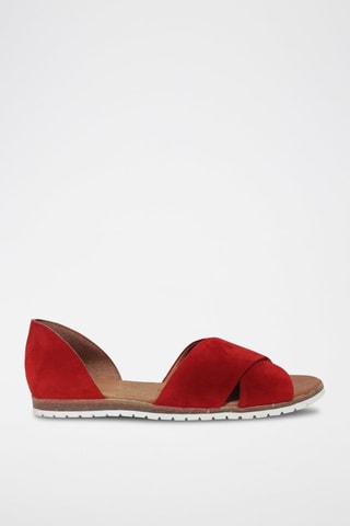 Sandali in pelle scamosciata - Rosso