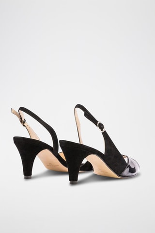 Sandali con tacco in pelle Lidia - Nero