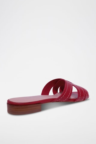 Ciabatte in pelle nappa - Rosso