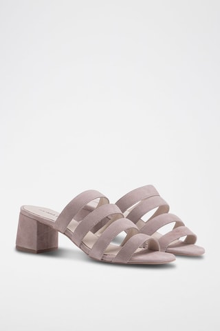 Zoccoli in pelle scamosciata - Beige