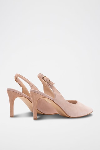 Décolleté in pelle scamosciata - Nude