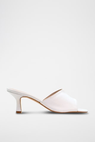 Sandali con tacco in pelle nappa - Bianco