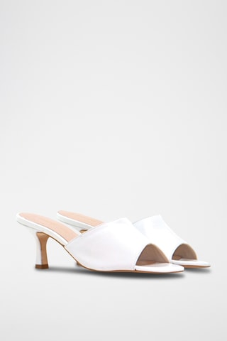 Sandali con tacco in pelle nappa - Bianco