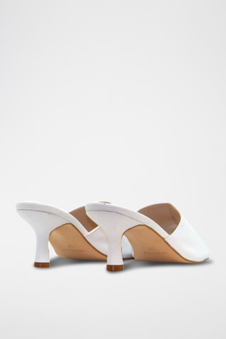 Sandali con tacco in pelle nappa - Bianco