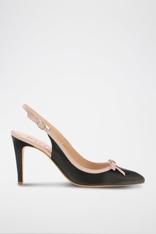 Sandali con tacco in pelle Alba - Nero