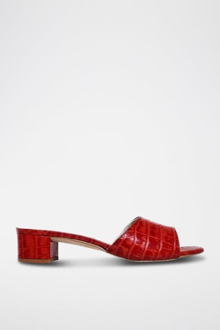 Sandali con tacco in pelle Coco - Rosso