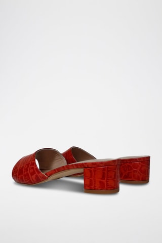 Sandali con tacco in pelle Coco - Rosso
