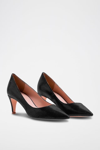 Décolleté in pelle - Nero