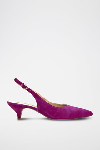 Décolleté slingback in pelle scamosciata - Rosa