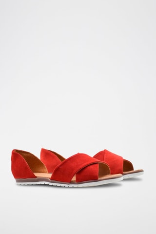 Sandali in pelle scamosciata - Rosso
