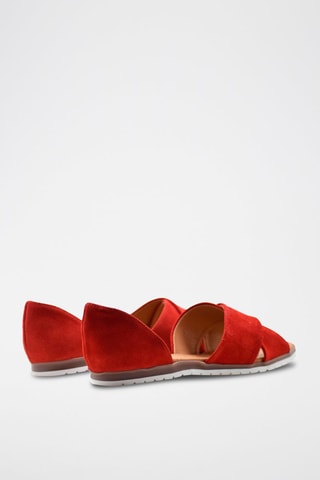 Sandali in pelle scamosciata - Rosso