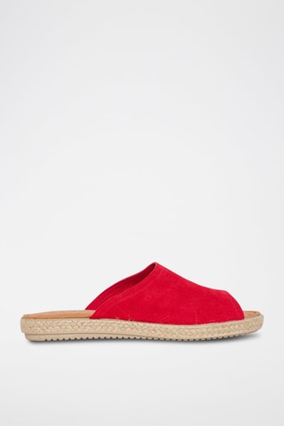 Ciabatte in pelle scamosciata - Rosso