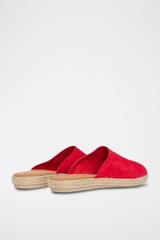 Ciabatte in pelle scamosciata - Rosso