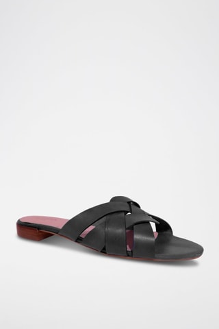 Ciabatte in pelle nappa - Nero