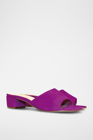 Sandali con tacco in pelle scamosciata - Viola