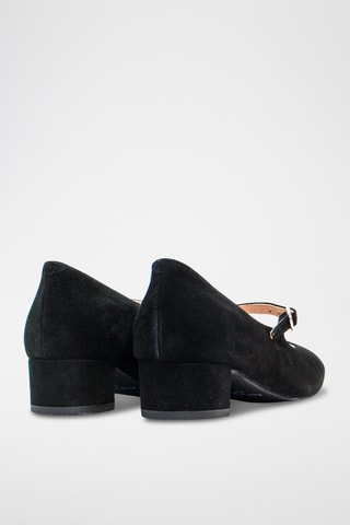 Scarpe baby con tacco in pelle scamosciata - Nero