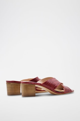 Zoccoli in pelle - Rosso