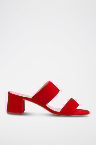 Sandali in pelle scamosciata - Rosso