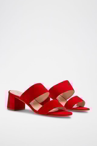 Sandali in pelle scamosciata - Rosso