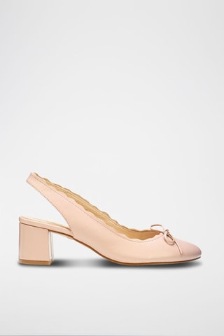 Sandali con tacco in pelle Mina - Rosa