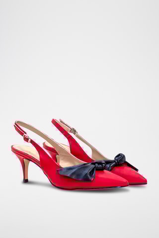 Décolleté in pelle nappa - Rosso