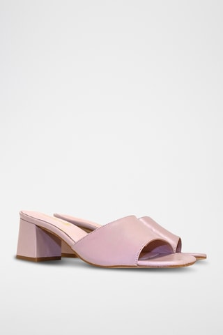 Sandali con tacco in pelle nappa - Beige