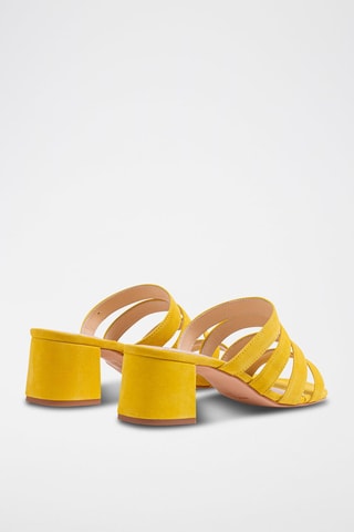 Zoccoli in pelle scamosciata - Giallo