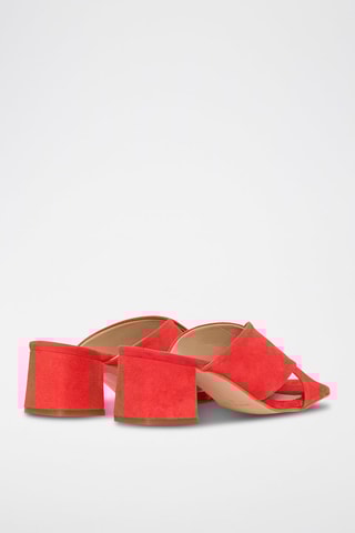 Zoccoli in pelle scamosciata - Rosso