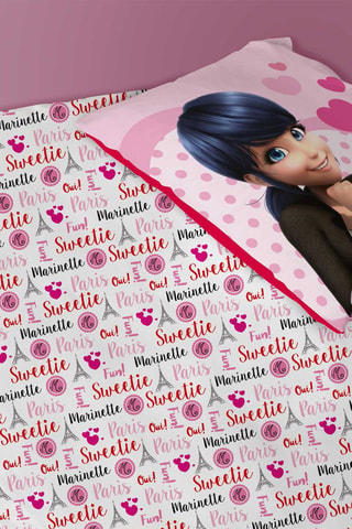 Lenzuolo sotto Ladybug Miraculous - Bianco e rosa