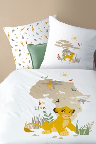 Parure copripiumino in cotone Simba Il Re Leone Disney - Bianco e giallo