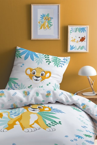 Parure copripiumino Simba Il Re Leone Disney - Giallo e bianco 