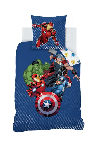 Parure copripiumino in cotone 115 fili/cm² Avengers Home Team - Blu