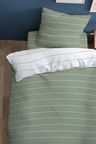 Parure de couette minimaliste Lichen et blanc