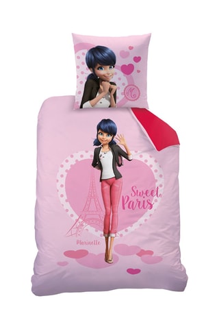Parure copripiumino in cotone Miraculous Ladybug - Rosso e rosa