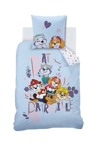Parure copripiumino in cotone Paw Patrol - Celeste