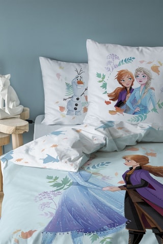 Parure copripiumino in cotone Elsa e Anna Frozen Disney - Celeste e viola