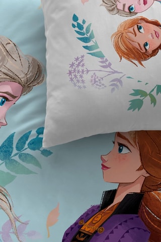 Parure copripiumino in cotone Elsa e Anna Frozen Disney - Celeste e viola