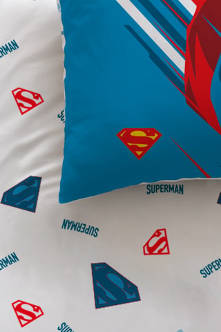 Parure de couette Superman La Ligue des Justiciers DC Comics - Bleu canard