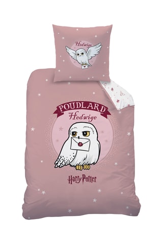 Parure de couette Hedwige Harry Potter - Rose et blanc