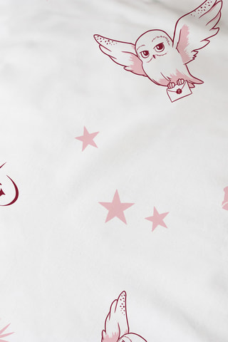 Parure de couette Hedwige Harry Potter - Rose et blanc