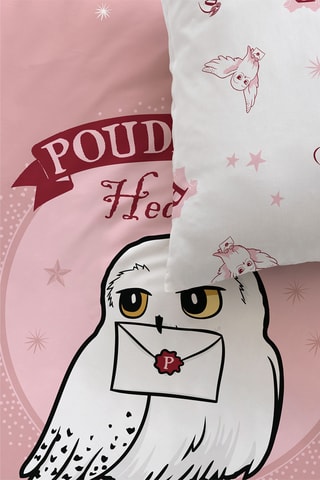 Parure de couette Hedwige Harry Potter - Rose et blanc