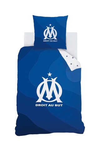 Parure de couette Football Club Olympique de Marseille - Bleu foncé et blanc
