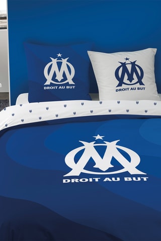Parure de couette Football Club Olympique de Marseille - Bleu foncé et blanc