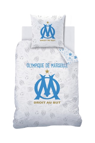Parure de couette Football Club Olympique de Marseille - Blanc et bleu
