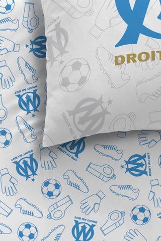 Parure de couette Football Club Olympique de Marseille - Blanc et bleu