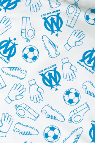 Parure de couette Football Club Olympique de Marseille - Blanc et bleu