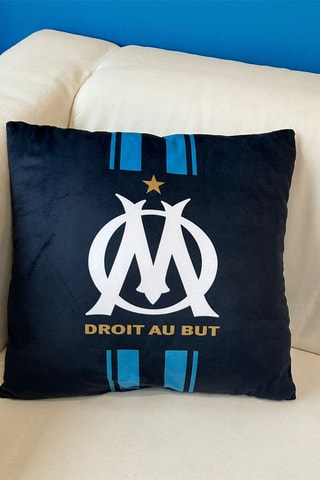 Coussin réversible Football Club Olympique de Marseille - Bleu marine et blanc